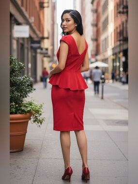 Rock Steady Alice Wiggle Dress in Red, Size XL, EUC